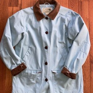 LL Bean Barn Chore Coat in Women's Medium Pale Blue Turquoise